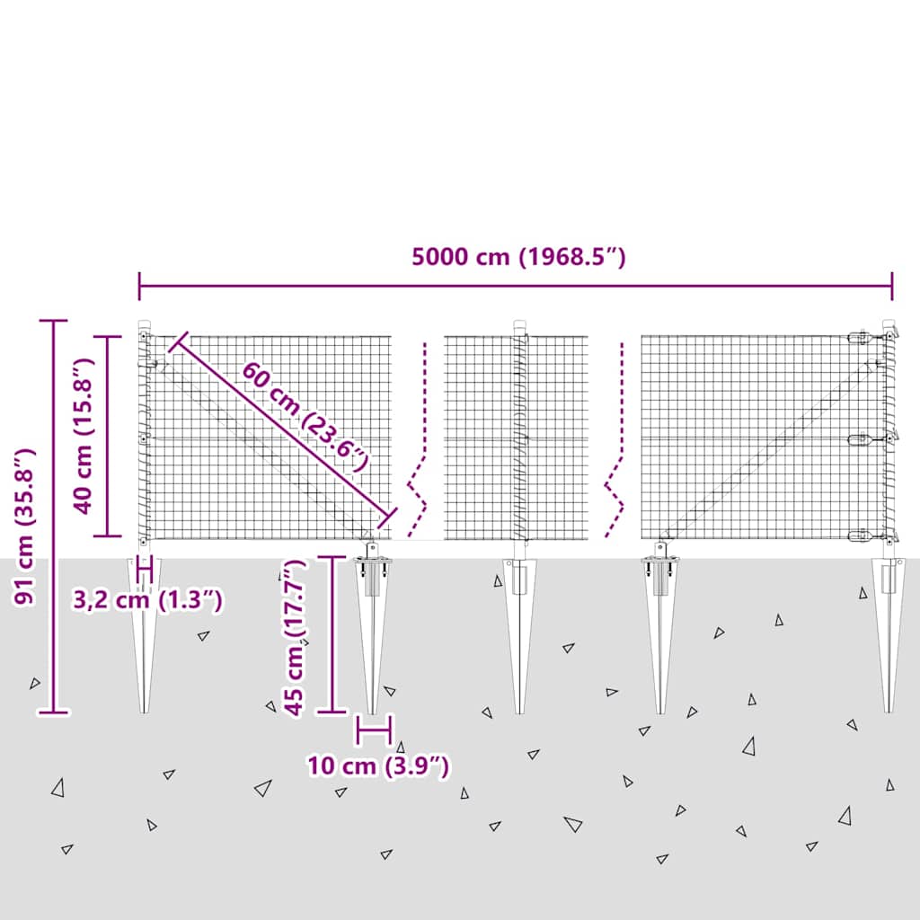 Zavareno žičano ograđivanje s bodljama 50 x 0,4 m Srebrna Mreža