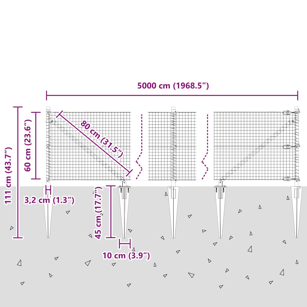 Zavareno žičano ograđivanje s bodljama 50 x 0,6 m Srebrna Mreža