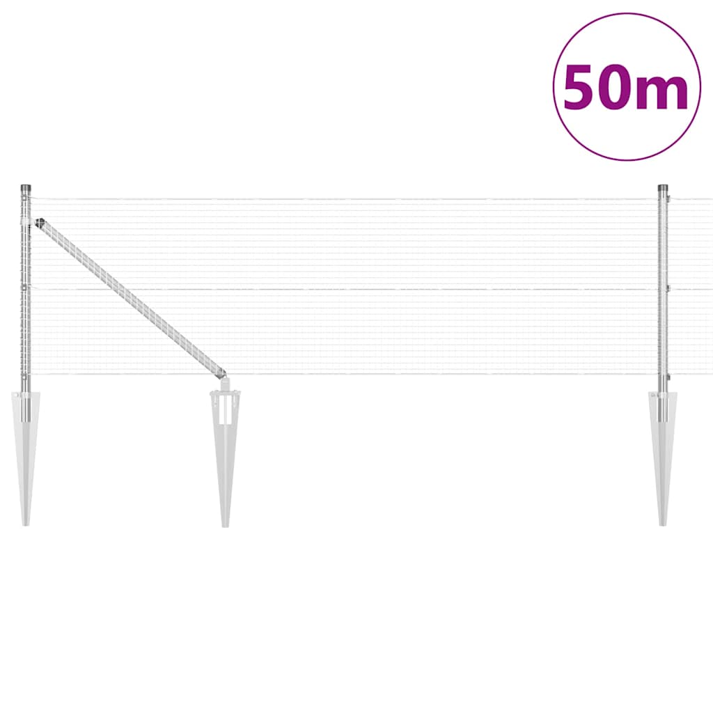 Zavareno žičano ograđivanje s bodljama 50 x 0,8 m Srebrna Mreža