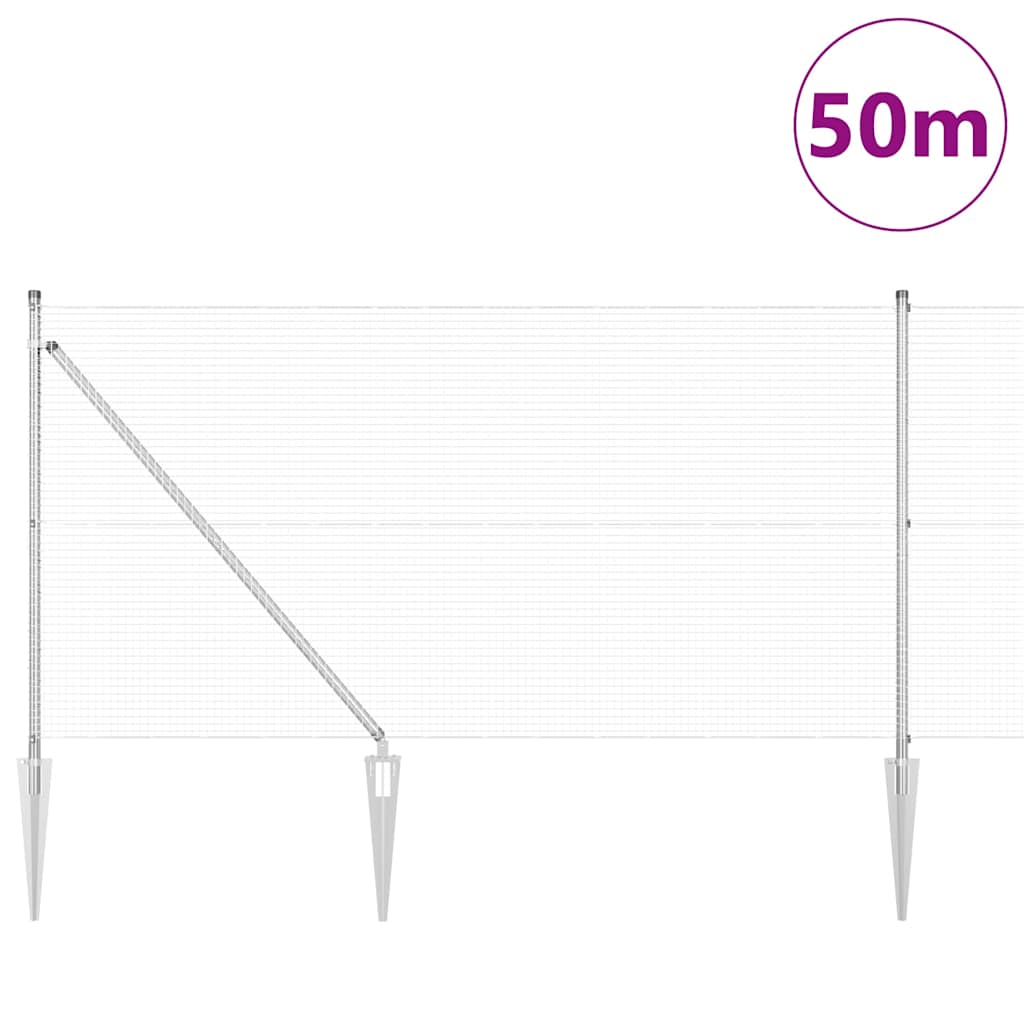 Zavareno žičano ograđivanje s bodljama 50 x 1 m Srebrna Mreža