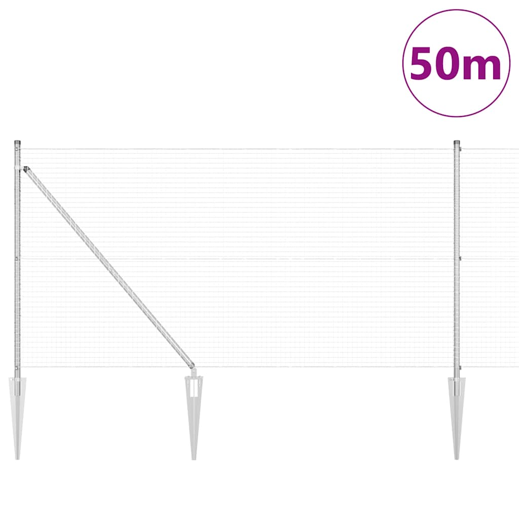 Zavareno žičano ograđivanje s bodljama 50 x 1 m Srebrna Mreža