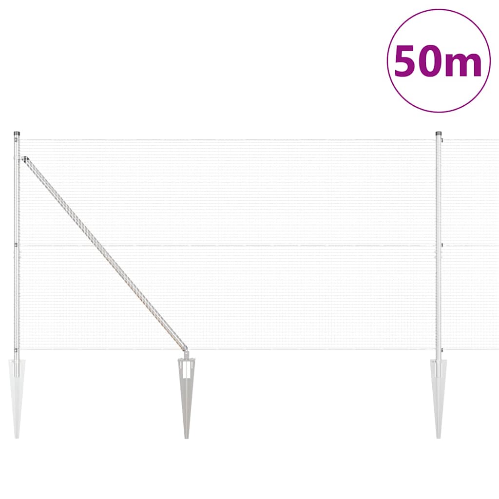 Zavareno žičano ograđivanje s bodljama 50 x 1,2 m Srebrna Mreža