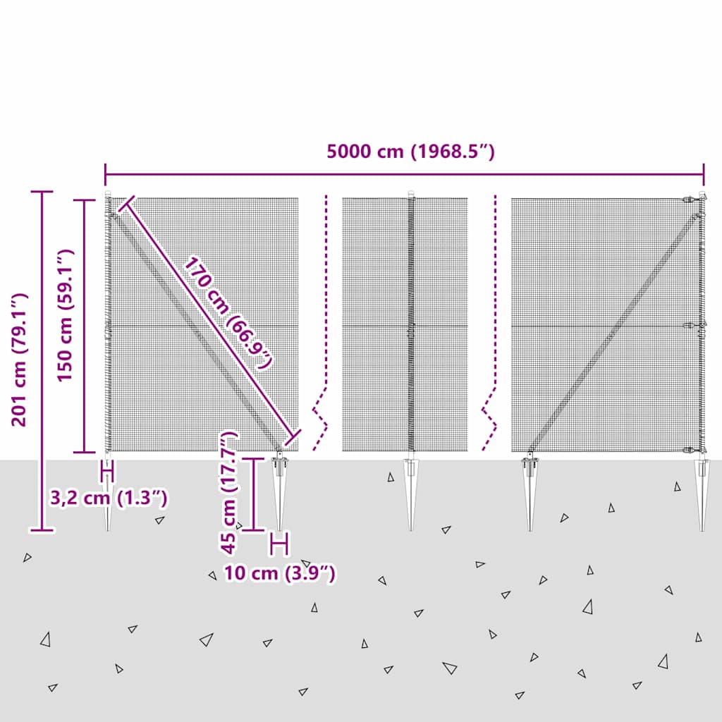 Zavareno žičano ograđivanje s bodljama 50 x 1,5 m Srebrna Mreža