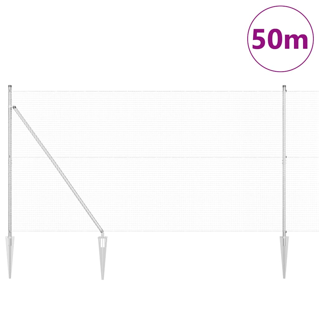 Zavareno žičano ograđivanje s bodljama 50 x 1,5 m Srebrna Mreža
