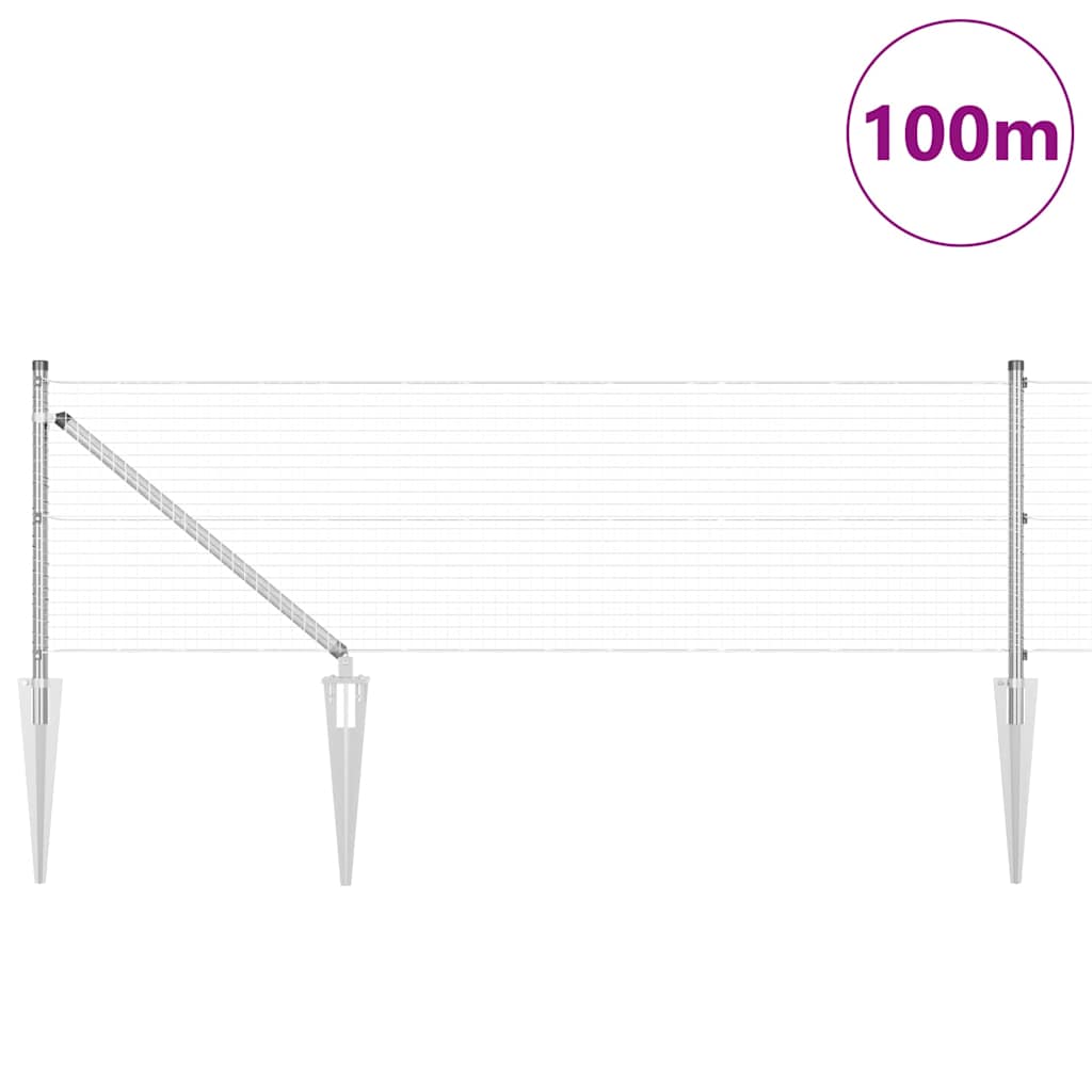 Zavareno žičano ograđivanje s bodljama 100 x 0,4 m Srebrna
