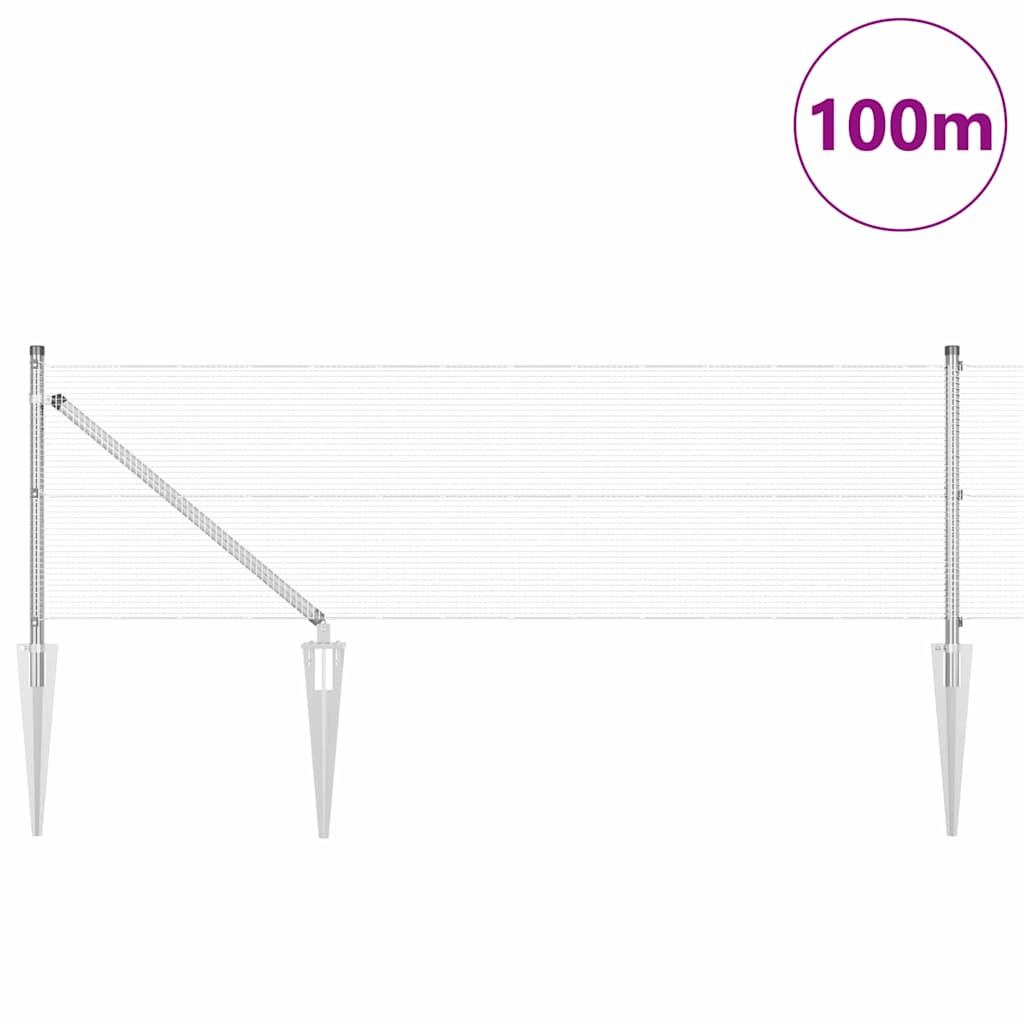 Zavareno žičano ograđivanje s bodljama 100 x 0,5 m Srebrna
