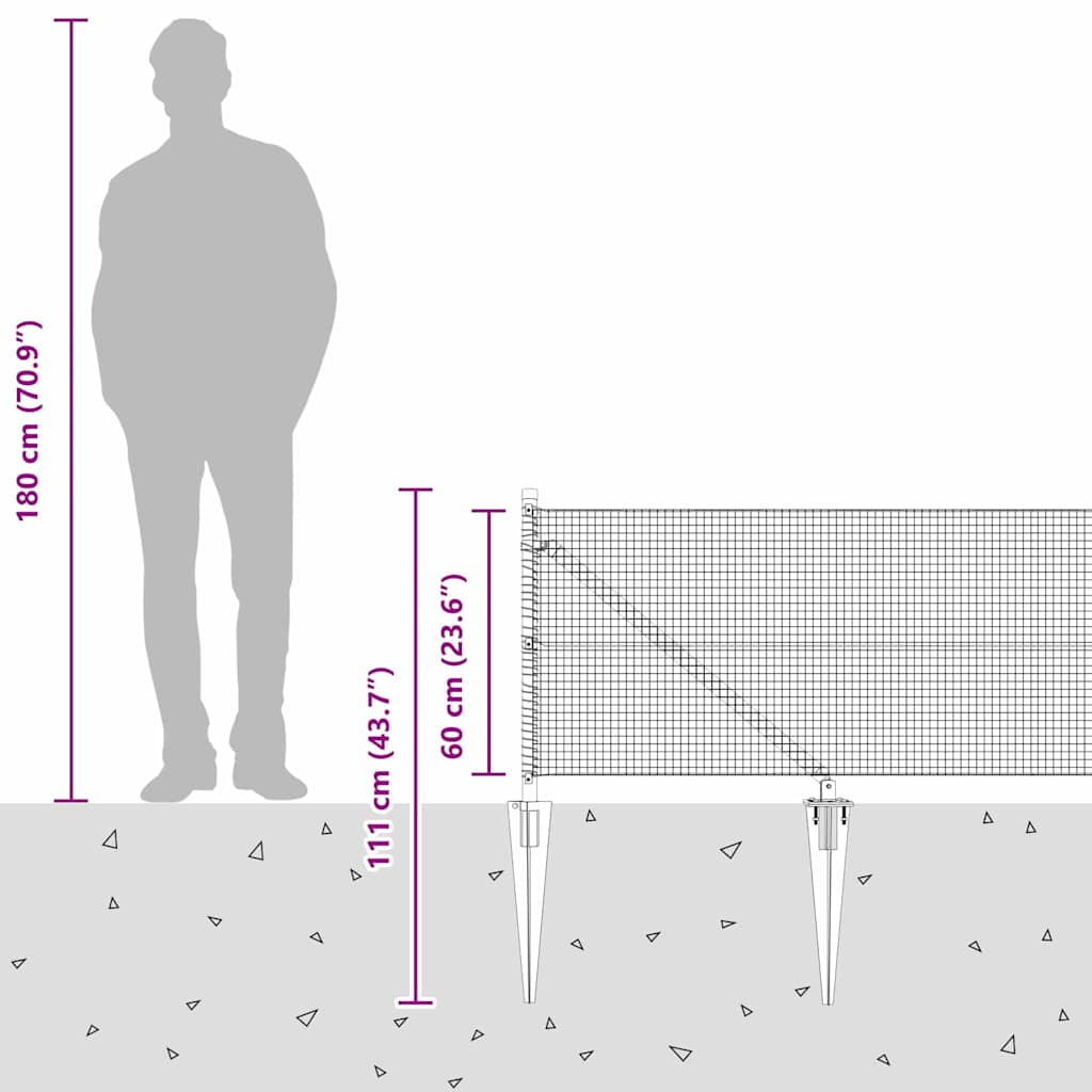 Zavareno žičano ograđivanje s bodljama 100 x 0,6 m Srebrna