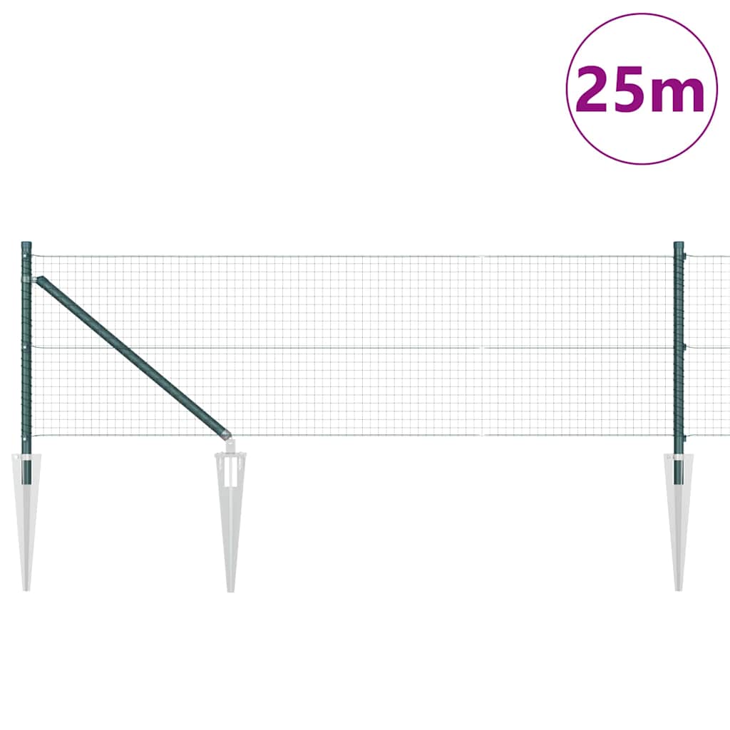 Zavareno žičano ograđivanje s bodljama 25 x 0,5 m Zelena Mreža