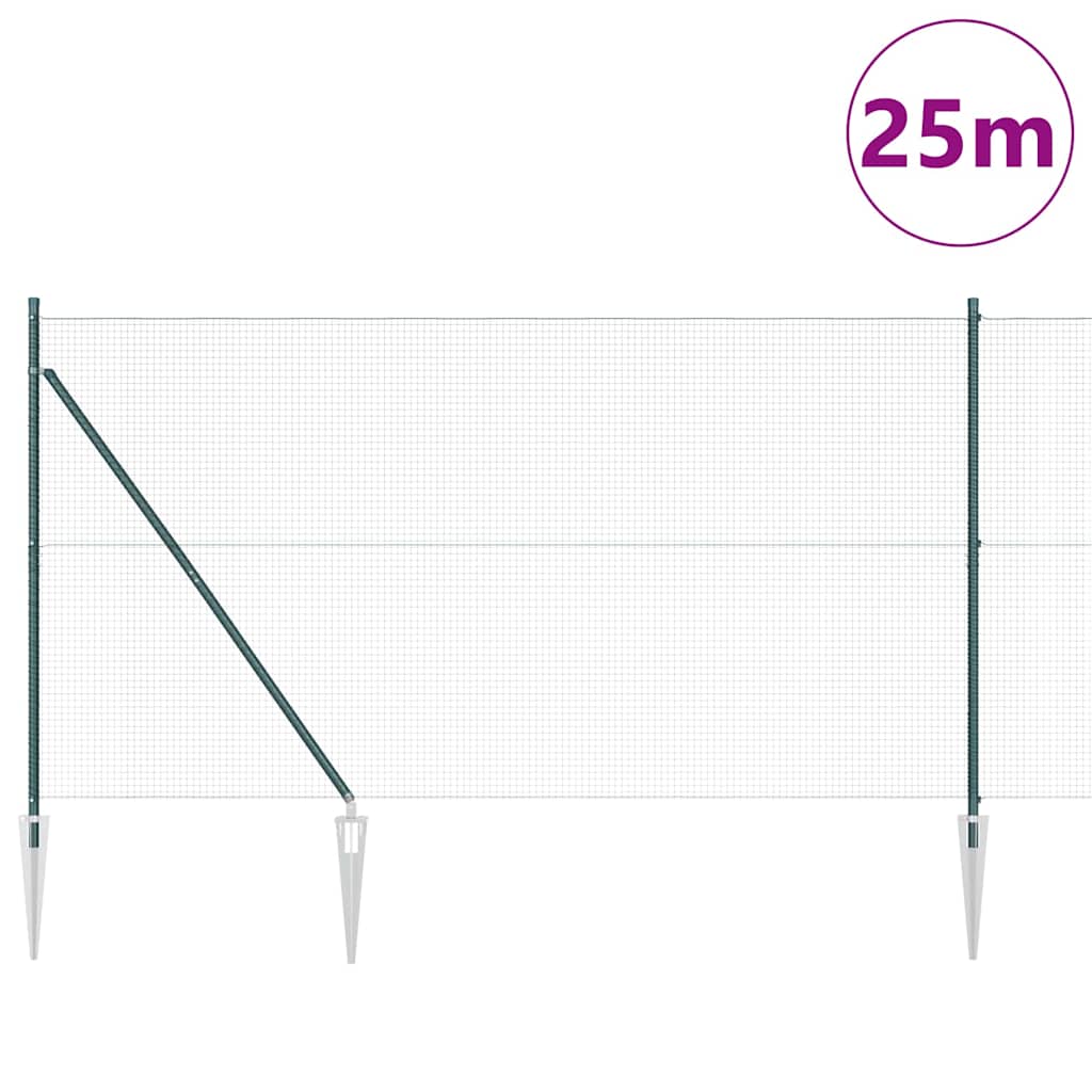 Zavareno žičano ograđivanje s bodljama 25 x 1,5 m Zelena Mreža