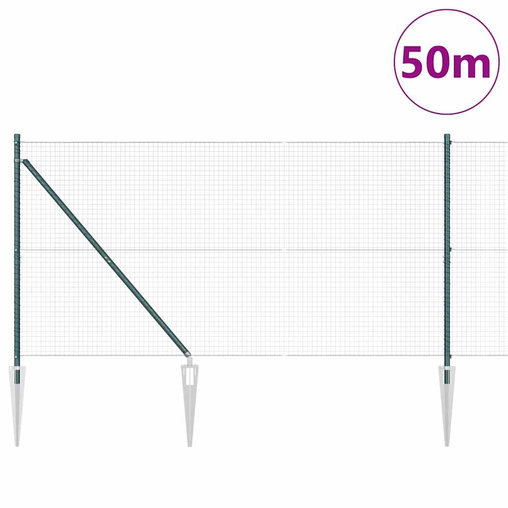 Zavareno žičano ograđivanje s bodljama 50 x 1,2 m Zelena Mreža