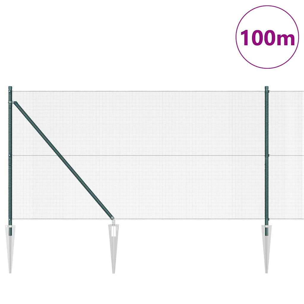 Zavareno žičano ograđivanje s bodljama 100 x 1 m Zelena Mreža