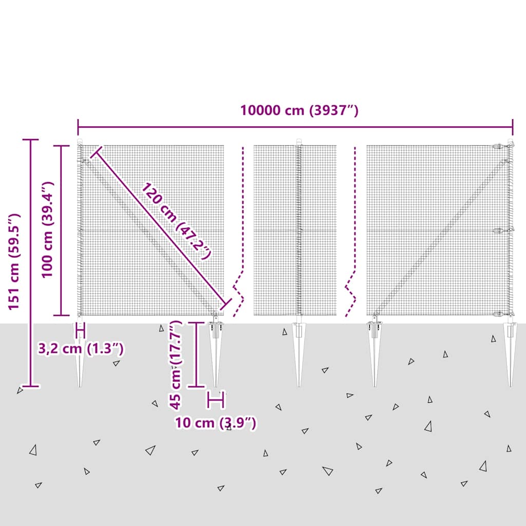 Zavareno žičano ograđivanje s bodljama 100 x 1 m Zelena Mreža