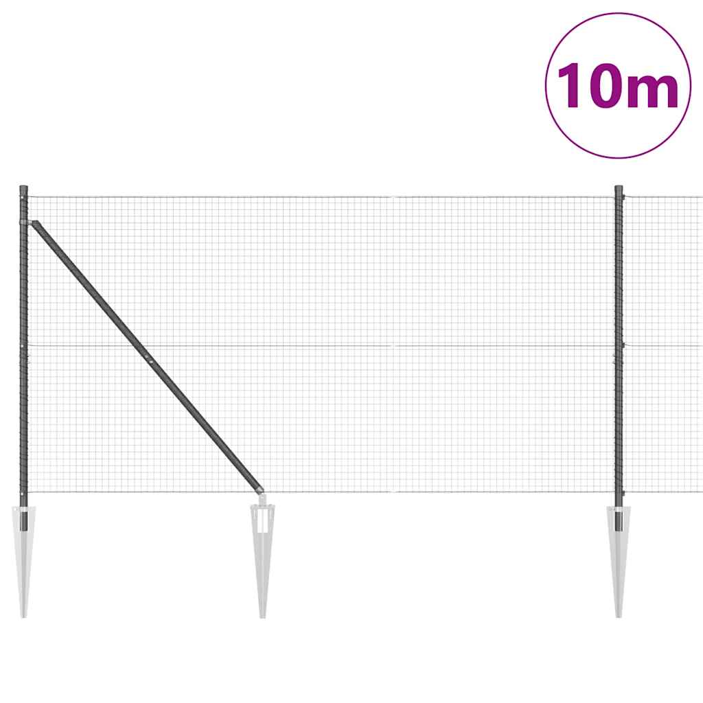 Zavareno žičano ograđivanje s bodljama 10 x 1,2 m Siva Mreža