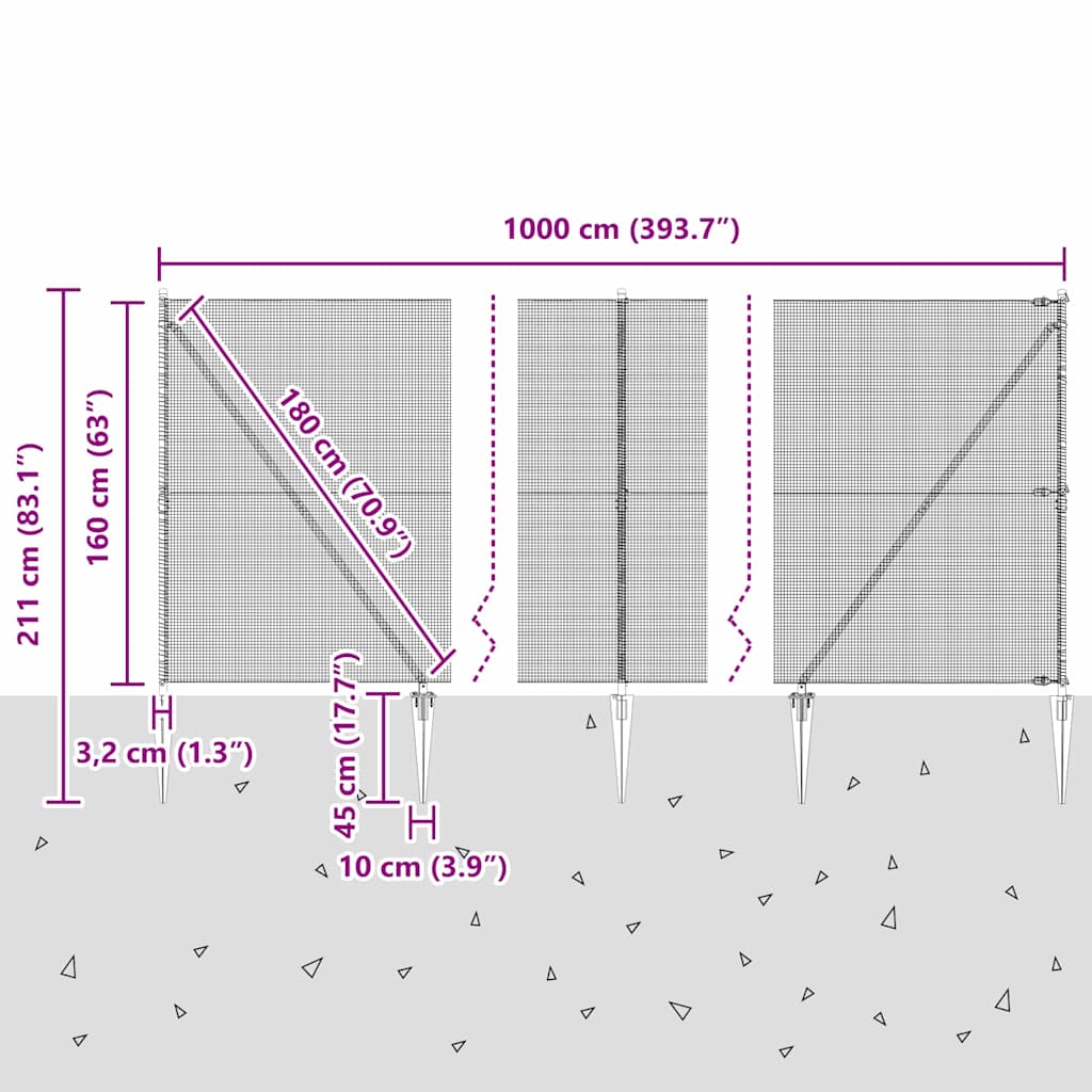 Zavareno žičano ograđivanje s bodljama 10 x 1,6 m Siva Mreža