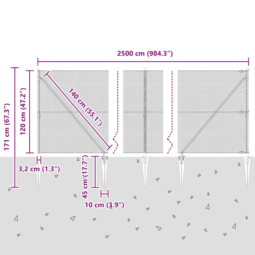 Zavareno žičano ograđivanje s bodljama 25 x 1,2 m Siva Mreža