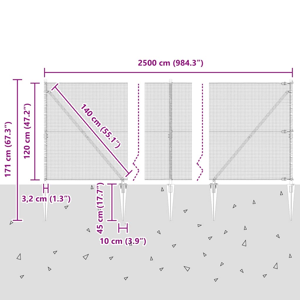 Zavareno žičano ograđivanje s bodljama 25 x 1,2 m Siva Mreža