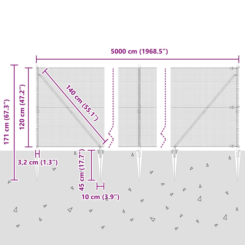 Zavareno žičano ograđivanje s bodljama 50 x 1,2 m Siva Mreža
