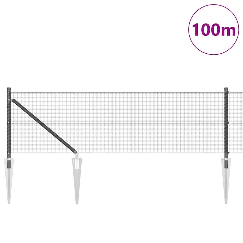 Zavareno žičano ograđivanje s bodljama 100 x 0,6 m Siva Mreža