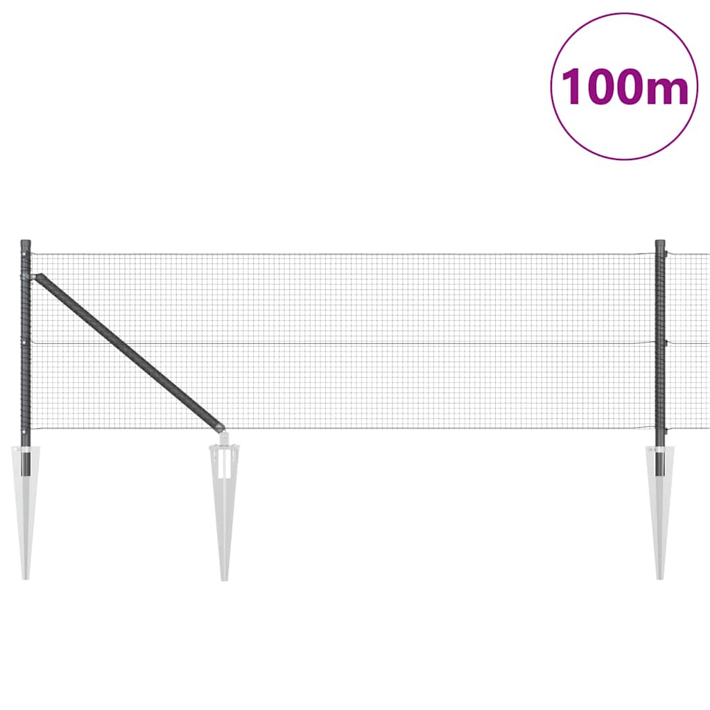 Zavareno žičano ograđivanje s bodljama 100 x 0,6 m Siva Mreža
