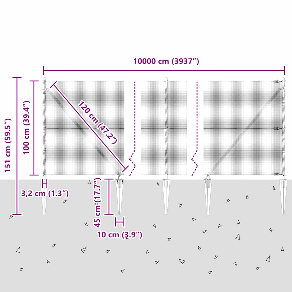 Zavareno žičano ograđivanje s bodljama 100 x 1 m Siva Mreža