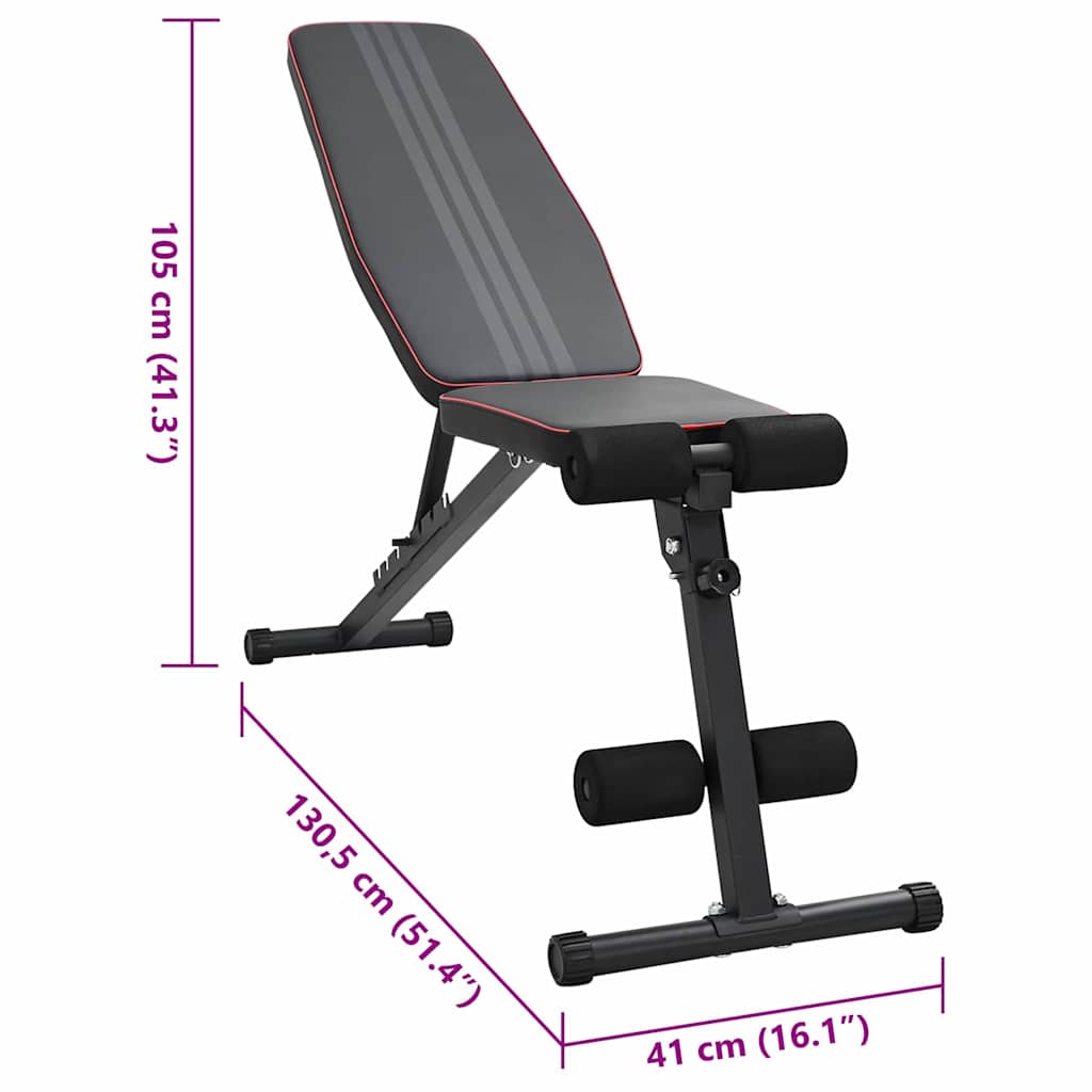 Klupa za težine Crna 131 x 41 x 110 cm Čelik s prahom premazan