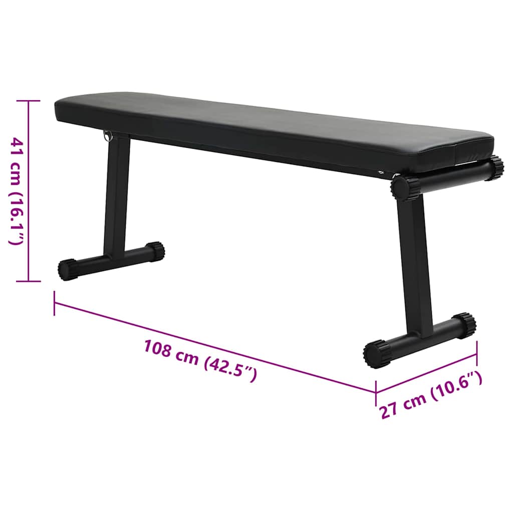 Klupa za težine Crna 108 x 27 x 41 cm Čelik s prahom premazan