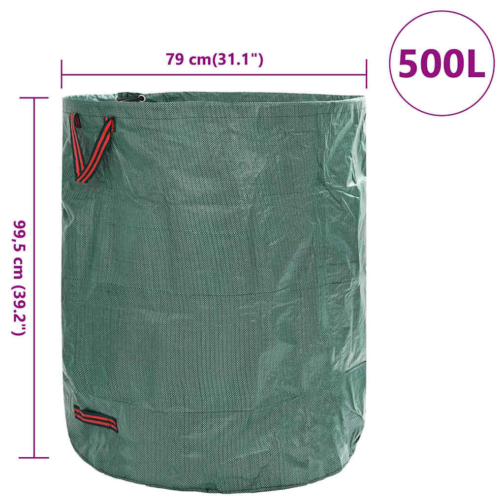 Vreće za otpad u vrtu 12 pcs Zelena 79 x 79 x 99,5 cm