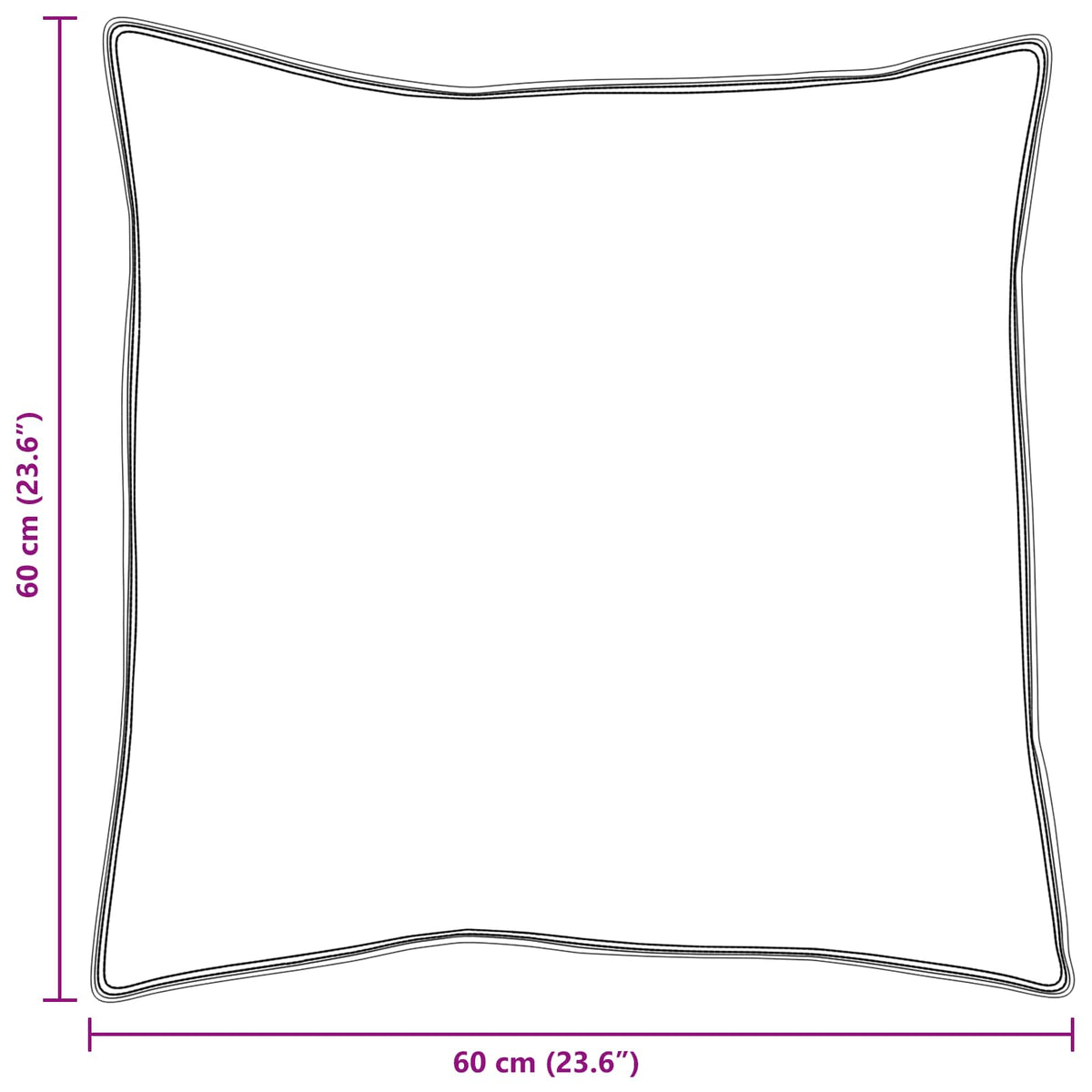 Jastuk s jastukom 2 pcs Bijelo 60 x 60 cm Pamuk