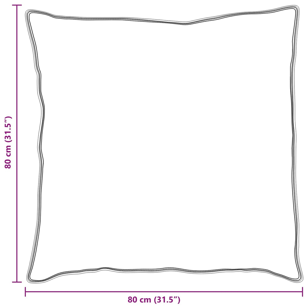 Jastuk s jastukom 2 pcs Bijelo 80 x 80 cm Pamuk