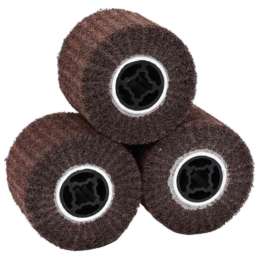 Brusni valjci 3 pcs Smeđa 12 x 12 x 10 cm Sintetička vlakna