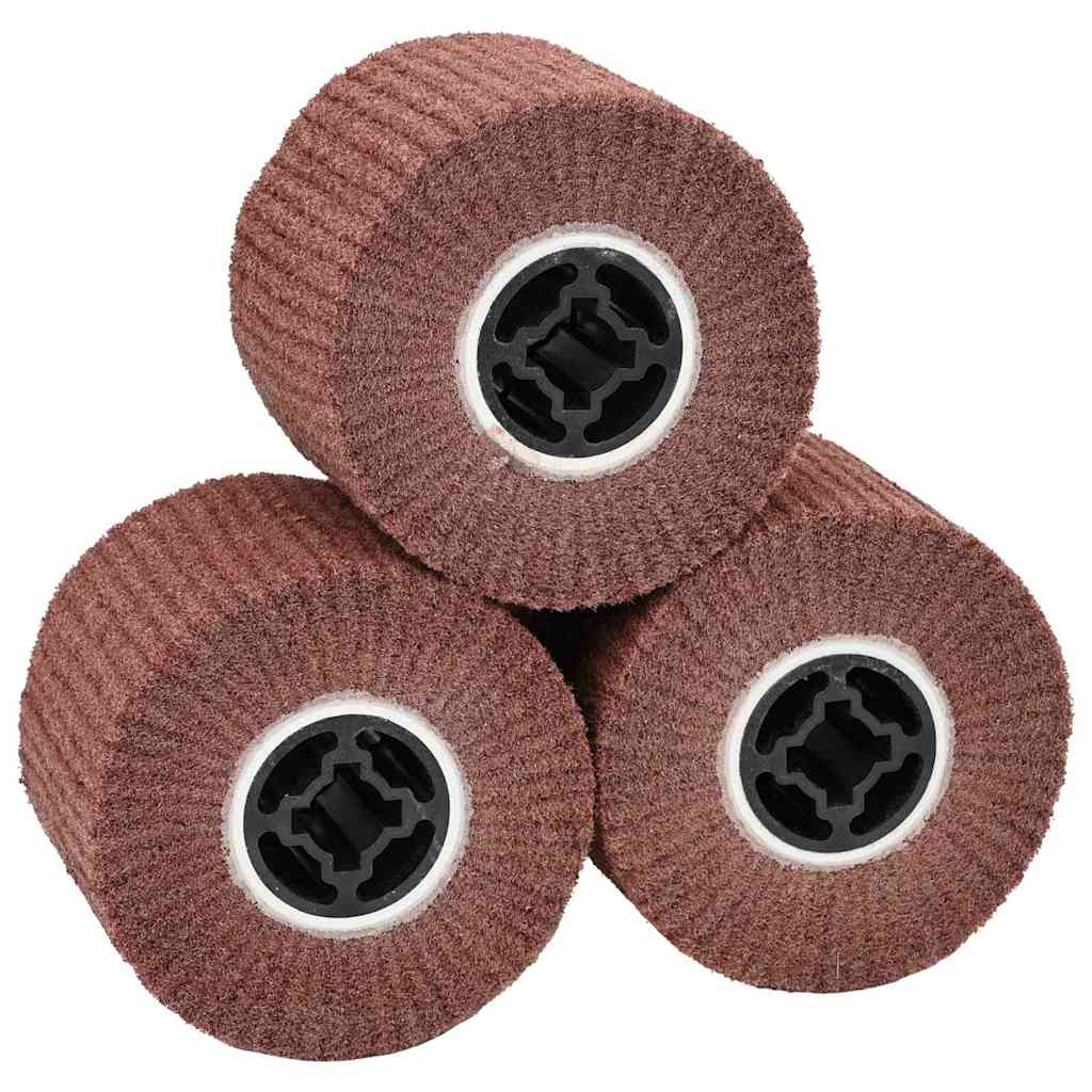 Brusni valjci 3 pcs Smeđa 12 x 12 x 10 cm Sintetička vlakna