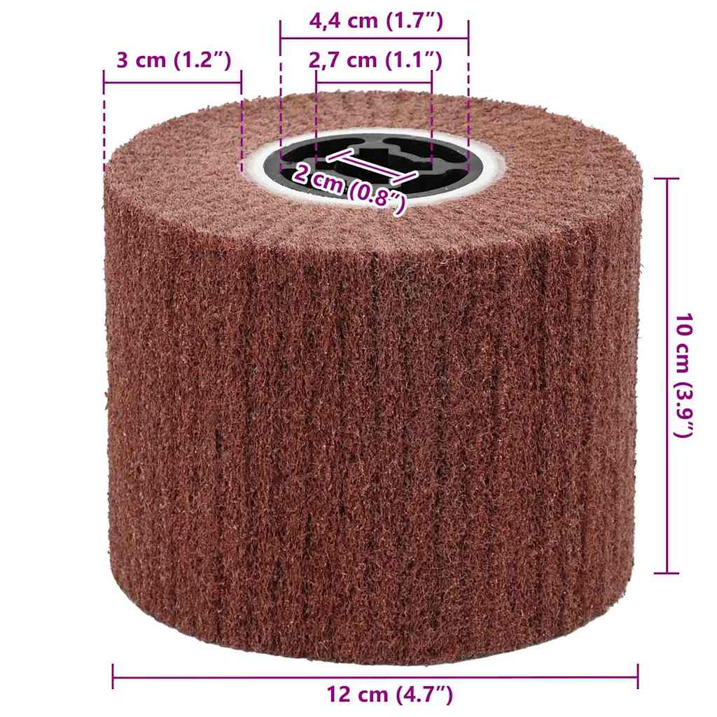 Brusni valjci 3 pcs Smeđa 12 x 12 x 10 cm Sintetička vlakna