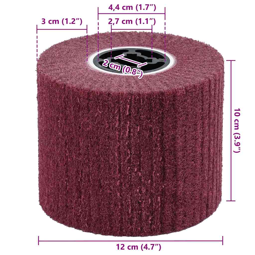 Brusni valjci 3 pcs Crvena 12 x 12 x 10 cm Sintetička vlakna