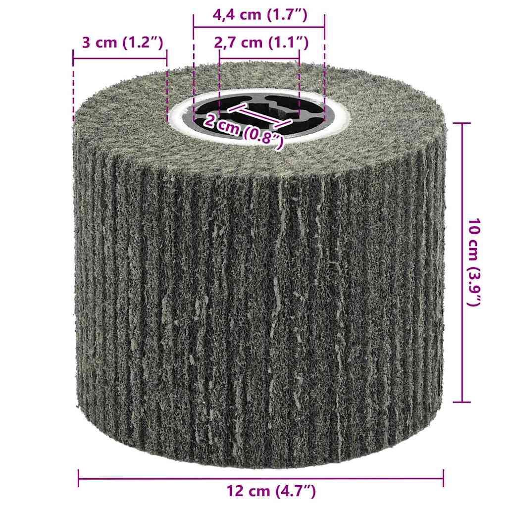 Brusni valjci 3 pcs Crna 12 x 12 x 10 cm Sintetička vlakna