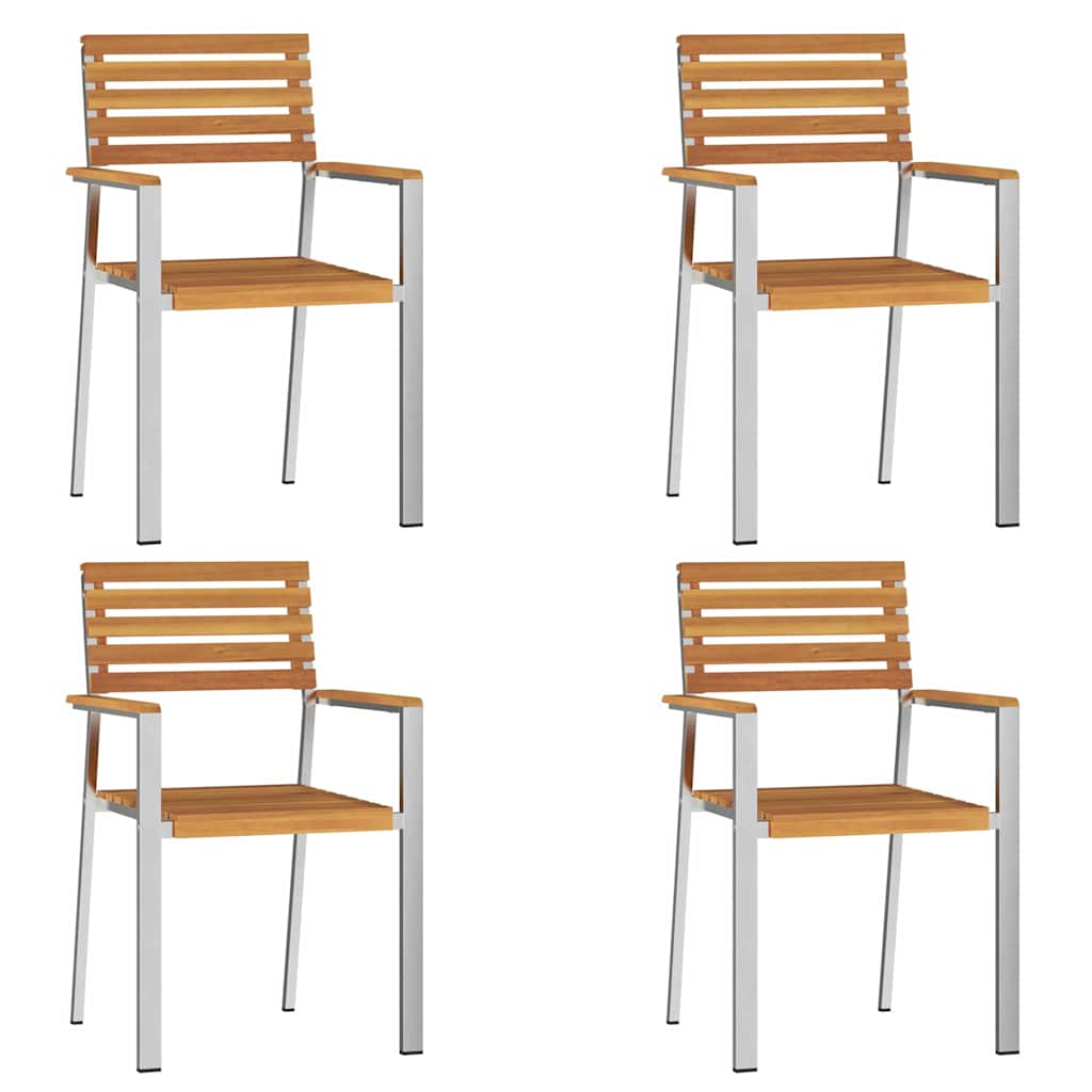 Vrtna stolica 4 pcs Prirodna nafta Čvrsto drvo akacije
