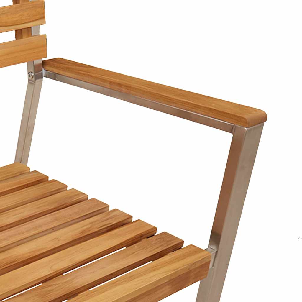 Vrtna stolica 2 pcs Prirodna nafta Čvrsto teak drvo
