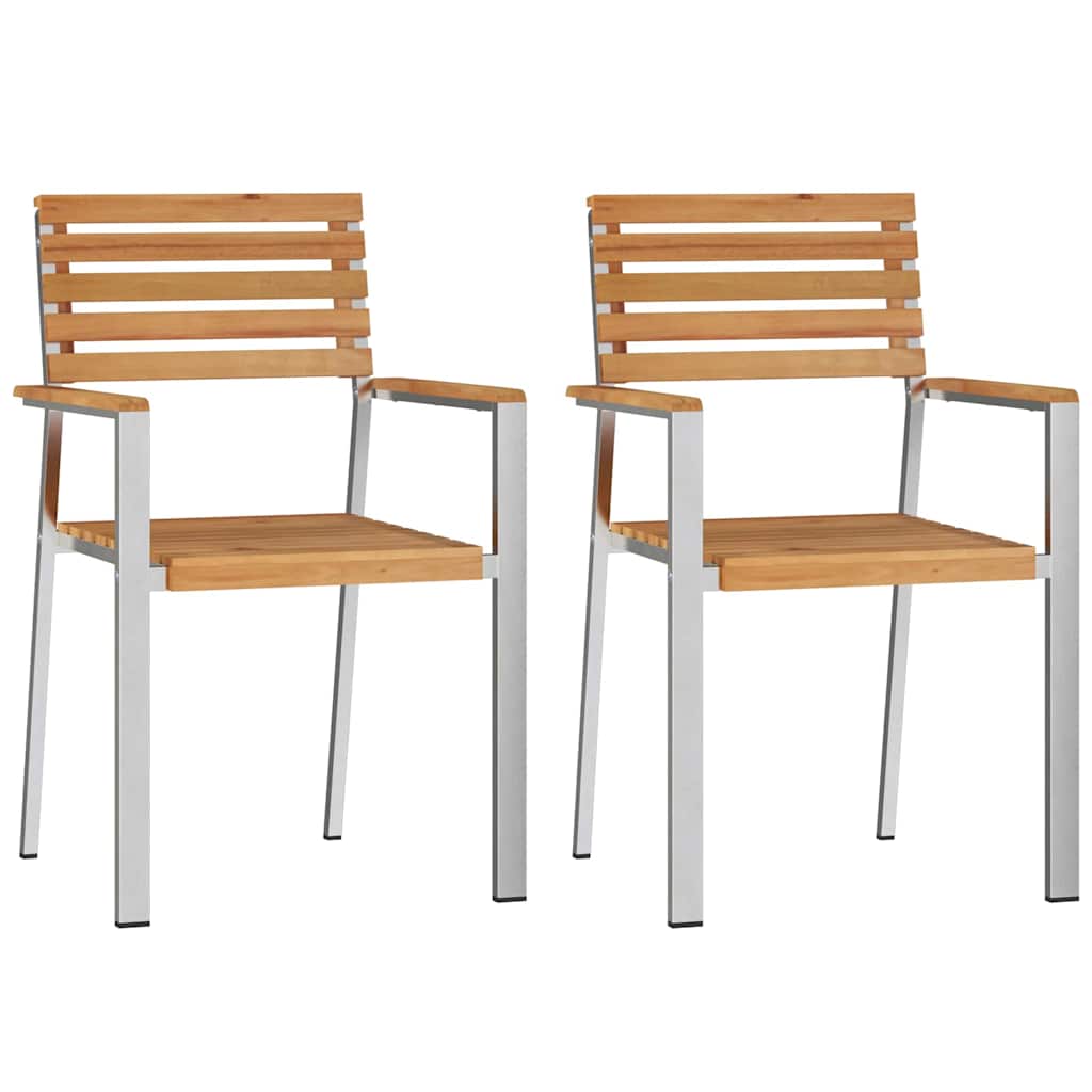 Vrtna stolica 2 pcs Prirodna nafta Čvrsto teak drvo