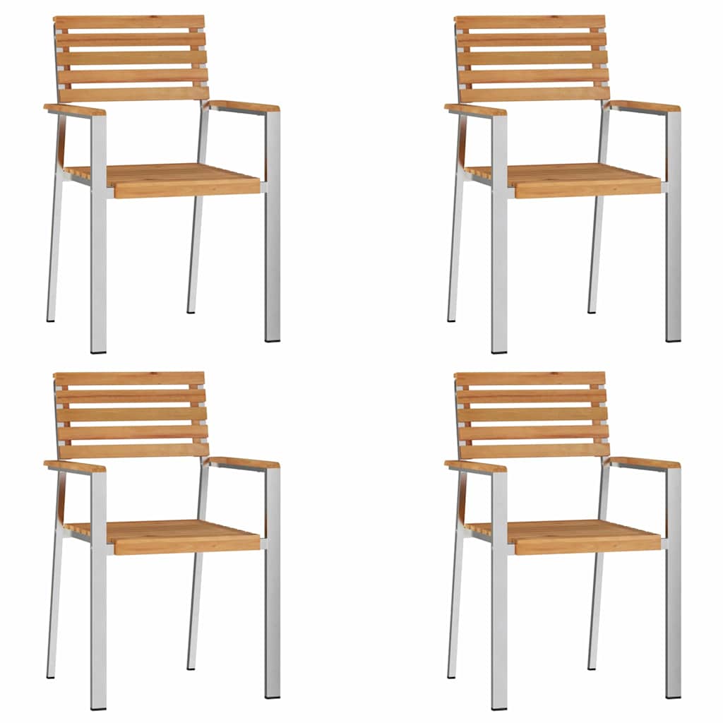 Vrtna stolica 4 pcs Prirodna nafta Čvrsto teak drvo