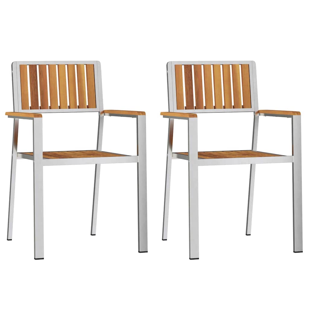 Vrtna stolica 2 pcs Smeđa 56 x 54,5 x 87 cm Čvrsto drvo akacije