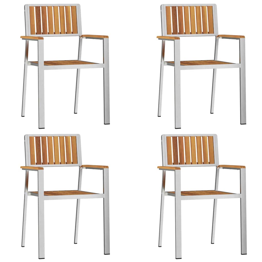 Vrtna stolica 4 pcs Smeđa 56 x 54,5 x 87 cm Čvrsto drvo akacije
