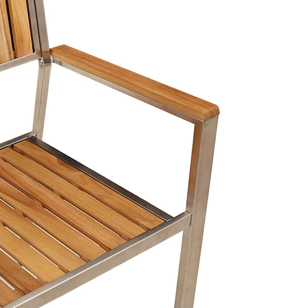 Vrtna stolica 2 pcs Smeđa 56 x 54,5 x 87 cm Čvrsto teak drvo