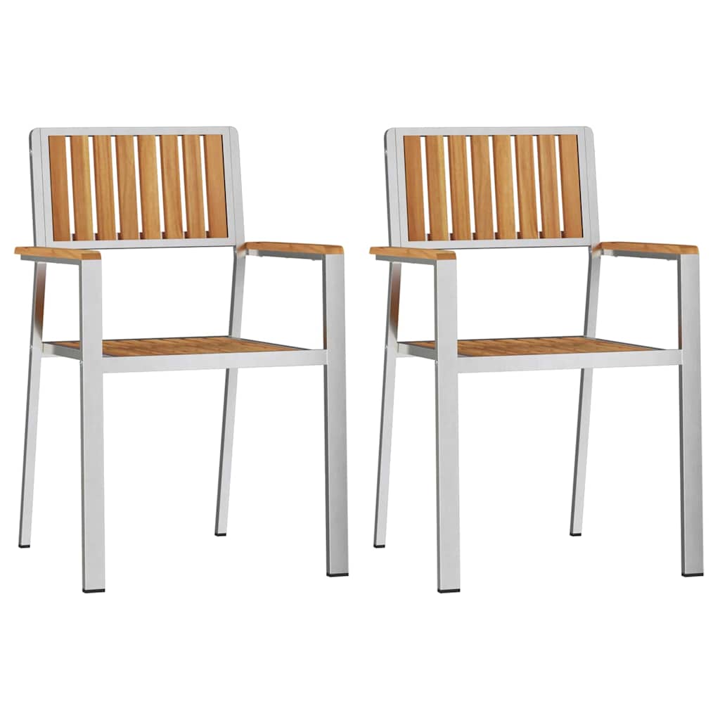 Vrtna stolica 2 pcs Smeđa 56 x 54,5 x 87 cm Čvrsto teak drvo