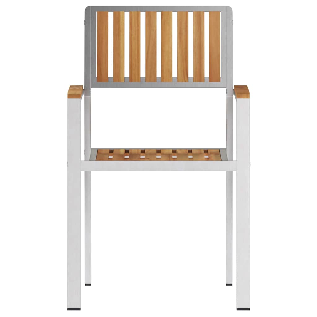 Vrtna stolica 2 pcs Smeđa 56 x 54,5 x 87 cm Čvrsto teak drvo
