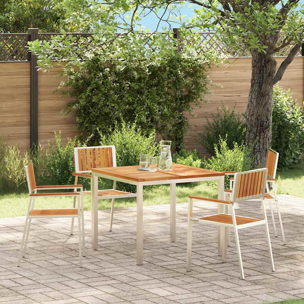 Vrtna stolica 4 pcs Smeđa 56 x 54,5 x 87 cm Čvrsto teak drvo