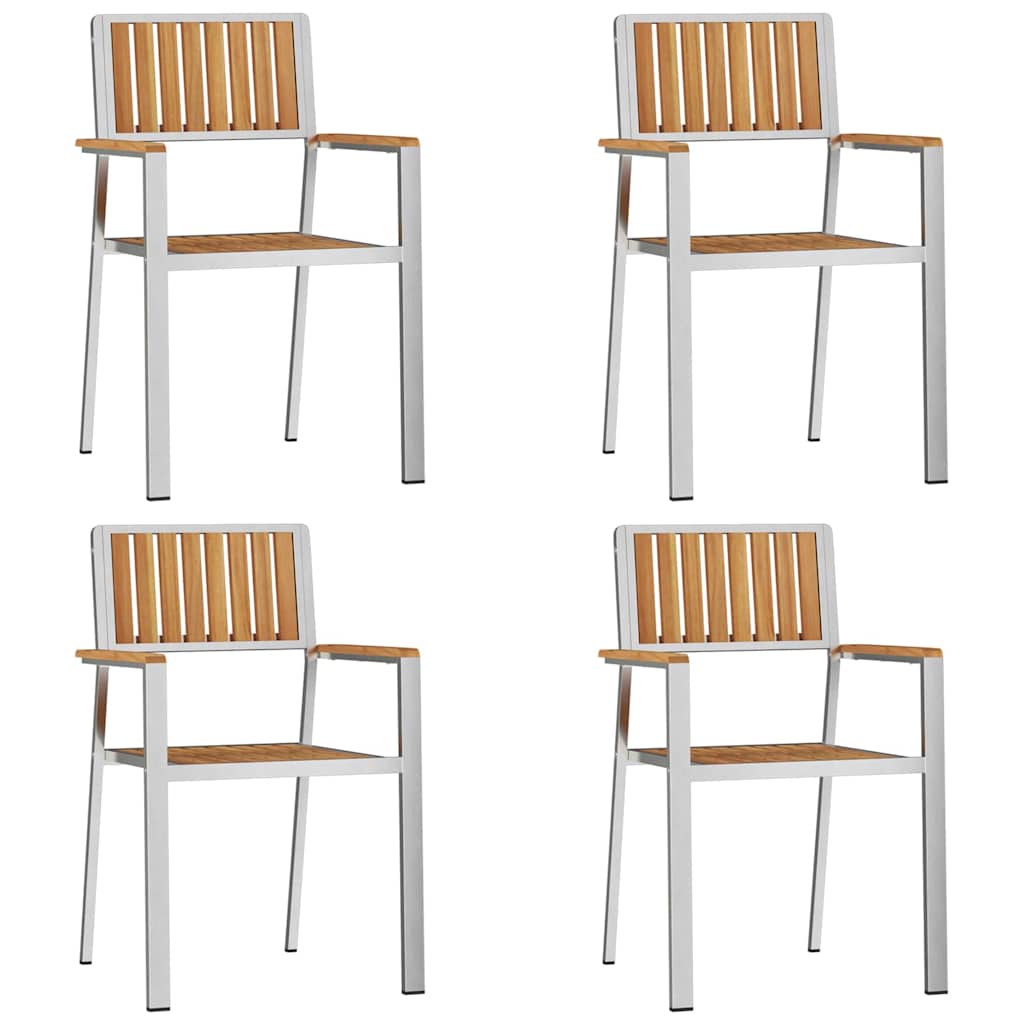 Vrtna stolica 4 pcs Smeđa 56 x 54,5 x 87 cm Čvrsto teak drvo
