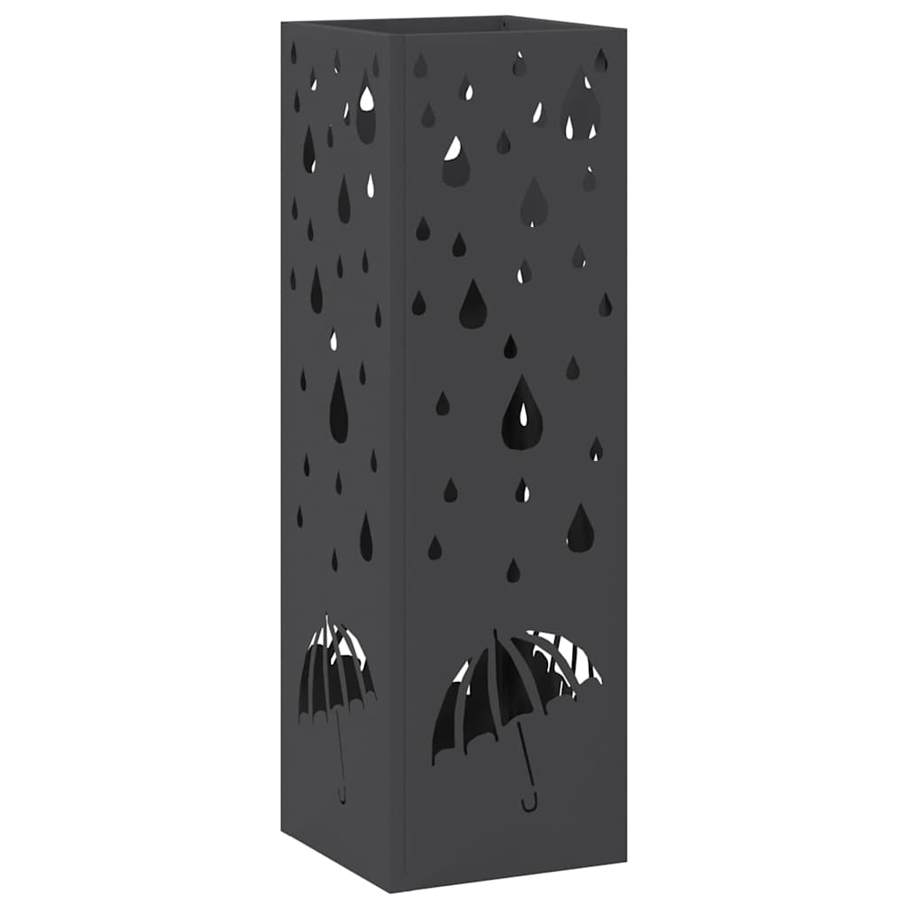 Stalak za kišobran s pohranom Crna 15,5 x 15,5 x 49 cm Metal