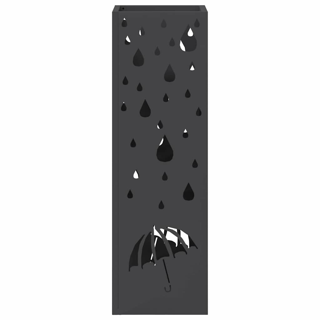 Stalak za kišobran s pohranom Crna 15,5 x 15,5 x 49 cm Metal