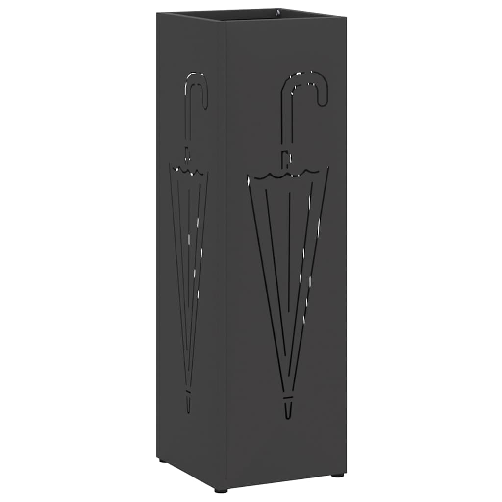 Stalak za kišobran s pohranom Crna 15,5 x 15,5 x 49 cm Metal