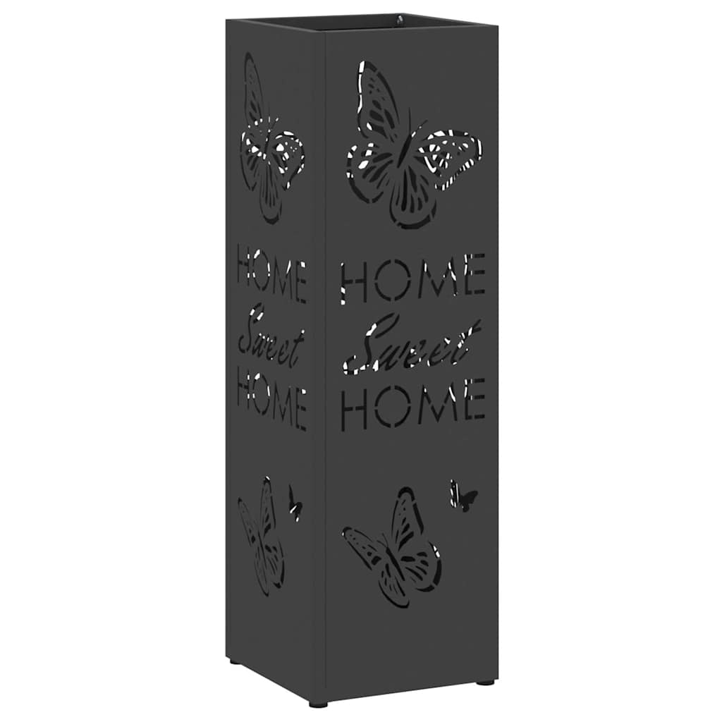 Stalak za kišobran s pohranom Crna 15,5 x 15,5 x 49 cm Metal
