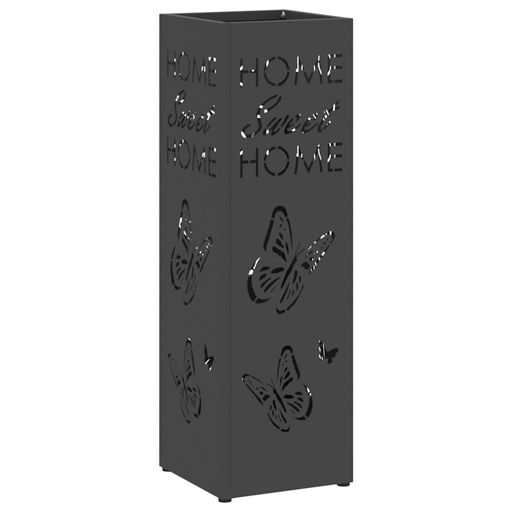Stalak za kišobran s pohranom Crna 15,5 x 15,5 x 49 cm Metal